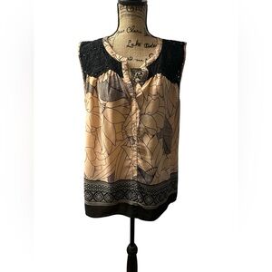 DR2 Sleeveless V- Neck Top Pink/Blk: XL